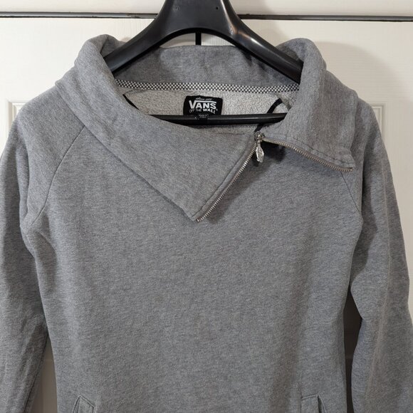 Vans of the Wall Women's High Cowl Neck Grey Sweater - 1/4 zip - Size XS - Picture 4 of 12